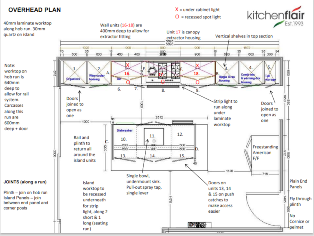 Kitchen plan with details
